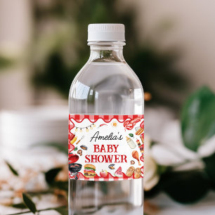 Baby Q BBQ Picknick Baby Shower Waterfles Etiket