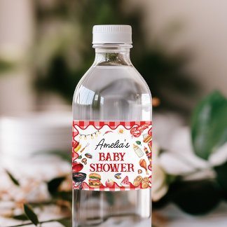 Baby Q BBQ Picknick Baby Shower Waterfles Etiket