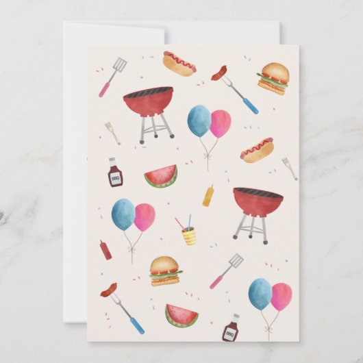 Baby-Q (BBQ)-uitnodiging Kaart (Achterkant)