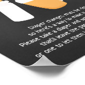 Baby Q Beer Boy Baby shower Diaper Thoughts Game Poster (Hoek)