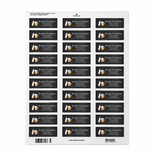 Baby Q Bier en Fles Aangepaste Adresetiketten Etiket (Full Sheet)