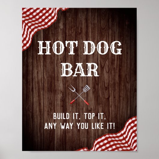 Baby Q-codedouche BBQ decorrages Hot Dog Bar Poster (Voorkant)
