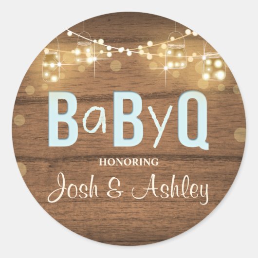 Baby Q Coed BBQ Baby shower Envelope Seal Sticker (Voorkant)