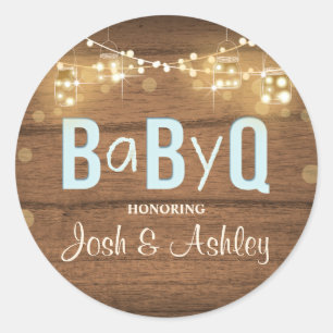 Baby Q Coed BBQ Baby shower Envelope Seal Sticker