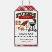 Baby-Q Geruit Rood & Zwart Grill Baby shower Cadeaulabel (Voorkant)