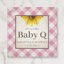 Baby Q Gingham en Sunflower Dank u Roze