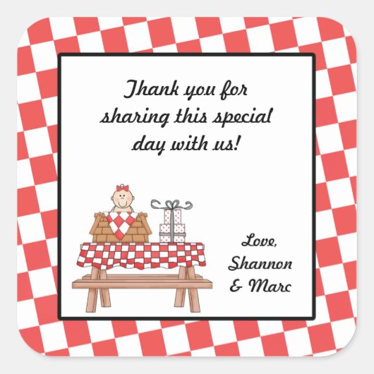 Baby Q Girl Douche Favoriser Sticker BBQ Barbeque (Devant)