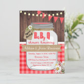 Baby Q Mason Jar Baby shower Invitation BBQ (Debout devant)