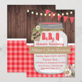 Baby Q Mason Jar Baby shower Invitation BBQ (Devant / Derrière)