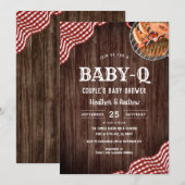 Baby-Q Pique-nique BBQ Invitation Baby shower de c (Devant / Derrière)