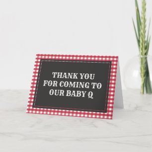 Baby Q Rode Geruite Baby Shower Bedankt Kaart