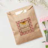 Baby Q Roze Gingham en Sunflower Bedankzakje (Gezegeld)