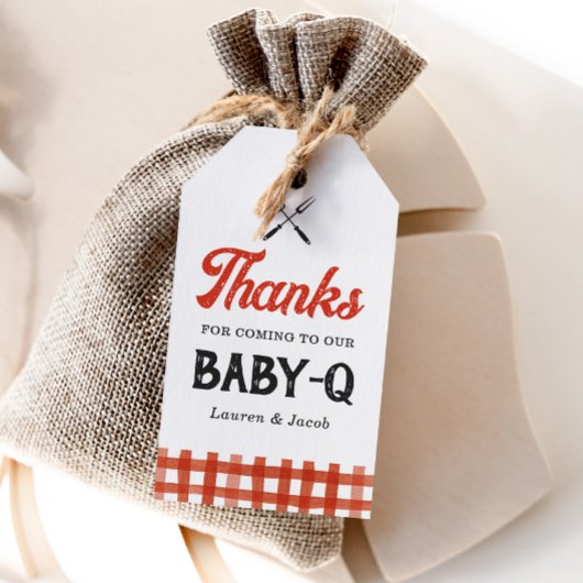 Baby Q rustieke koppels Baby shower Cadeaulabel
