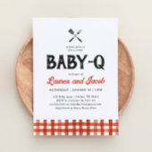 Baby Q Rustieke Koppels Baby shower Uitnodiging