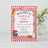 Baby-Q Shower Invitation & BBQ Couples Shower (Debout devant)