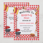 Baby-Q Shower Invitation & BBQ Couples Shower (Devant / Derrière)