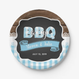 Baby Q Shower Paper Bord - Baby Blue