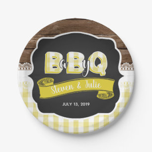 Baby Q Shower Paper Bord - Geel