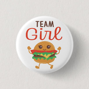 Baby-Q Team Meisje burger geslacht onthullen knop Ronde Button 3,2 Cm