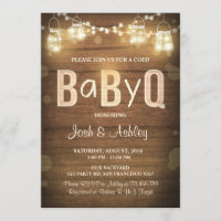 Baby Q uitnodiging Coed BBQ Baby shower Rustiek Ho