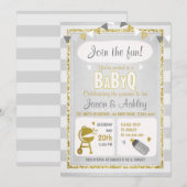 Baby Q uitnodiging Coed BBQ Baby shower Uitnodigen (Voorkant / Achterkant)