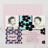 Baby Quilt en bloemen Kaart (Voorkant / Achterkant)