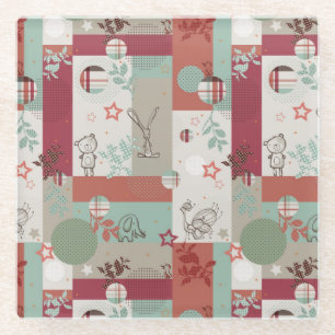 Baby Quilt Patroon 2 Glazen Onderzetter