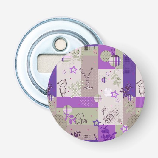 Baby Quilt Pattern Button Flesopener (Voorkant)