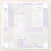 Baby Quilt Pattern Glazen Onderzetter (Achterkant)