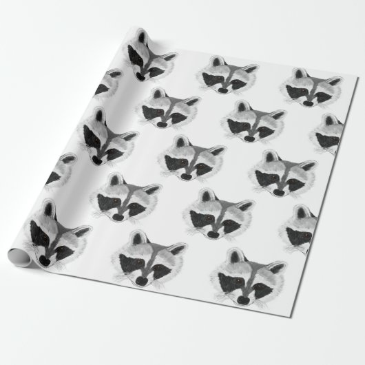 Baby Raccoon Cadeaupapier (Uitgerold)