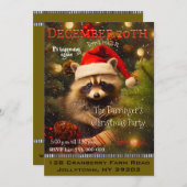 Baby Raccoon Santa's Kerstfeest Kaart (Voorkant / Achterkant)