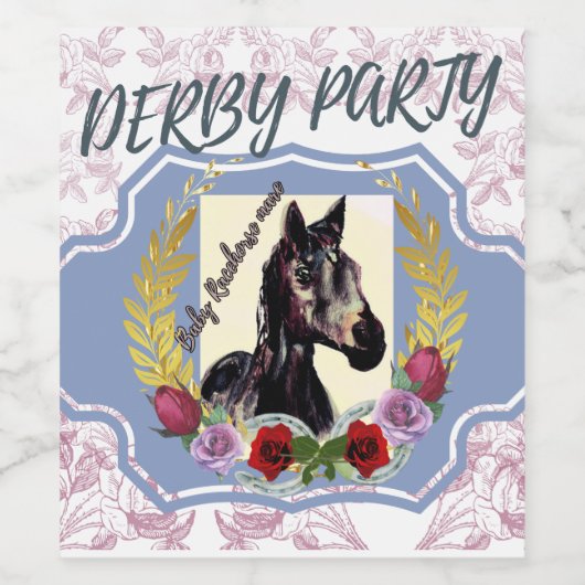 BABY RACEHORSE MARE WINT DE RACE WIJN ETIKET (Enkel label)