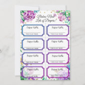 Baby Raffle Tickets Floral Kaart (Voorkant)