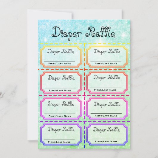 Baby Raffle Tickets Kaart (Voorkant)