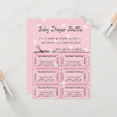 Baby Raffle Tickets Kaart (Voorkant / Achterkant in situ)