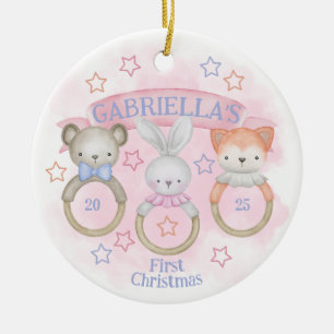 Baby Rattle Baby's eerste kerstdag Keramisch Ornament