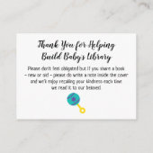 Baby Rattle Simple Book Request Insertion Cartes (Dos)