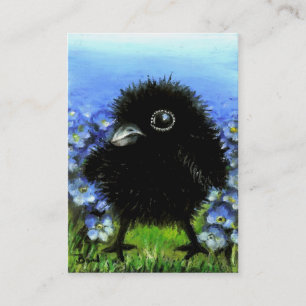 Baby raven ACEO prints Visitekaartje