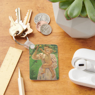 Baby Reaching voor een Apple van Mary Cassatt Sleutelhanger