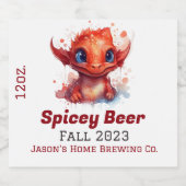 Baby Red Dragon Home Brew Beer Bier Etiket (Enkel label)