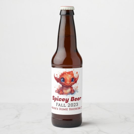 Baby Red Dragon Home Brew Beer Bier Etiket (Voorkant)
