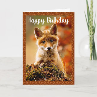Baby Red Fox Happy Birthday Wenskaart Kaart