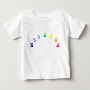 Baby regenbooghanddruk T-shirt