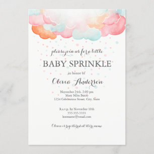 Baby Regenboogwolkjes Baby Shower Uitnodiging