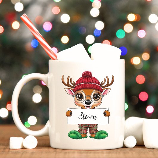 Baby Reindeer Visage Enfants Mug de Noël