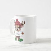 Baby Reindeer Visage Enfants Mug de Noël (Devant gauche)