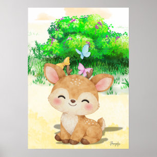 Baby Rendier Muurkunst Printbare poster