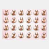 Baby Rendier Tangled Lights Kerst Kinderen Inpakpapier Vel (Voorkant 3)