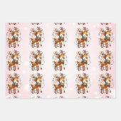 Baby Rendier Tangled Lights Kerst Kinderen Inpakpapier Vel (Voorkant 2)