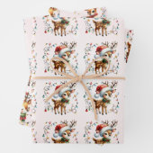 Baby Rendier Tangled Lights Kerst Kinderen Inpakpapier Vel (In situ)